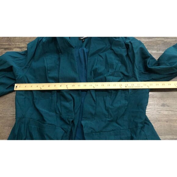 Torrid Womens 3X Teal Blue Open-front Blazer Jacket - Picture 5 of 7